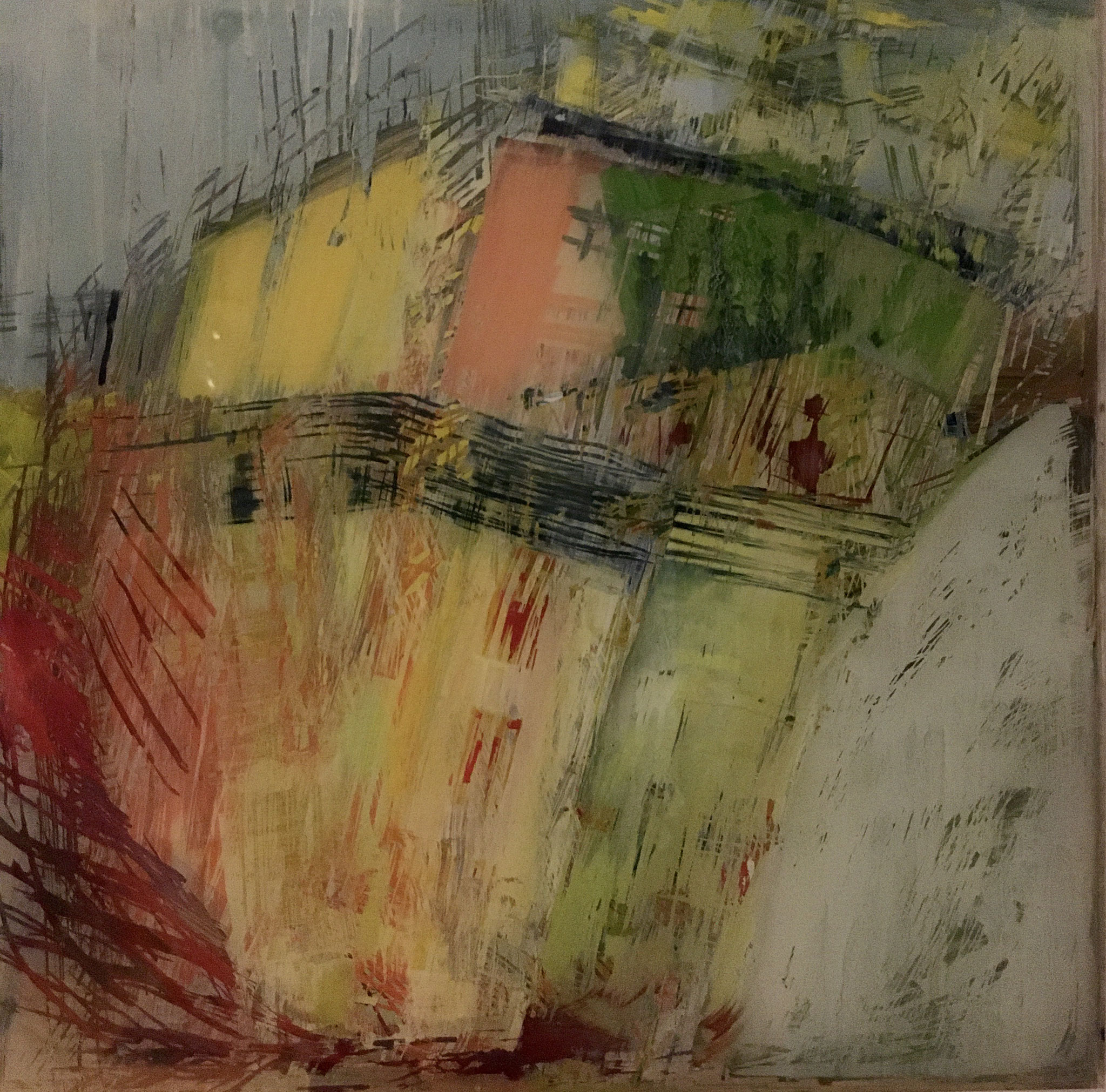 Steep streets of Porto Moniz, Acryl hinter Glas, 50 x 50 cm