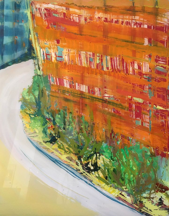 Fassade, Acryl hinter Glas, 40 x 50 cm