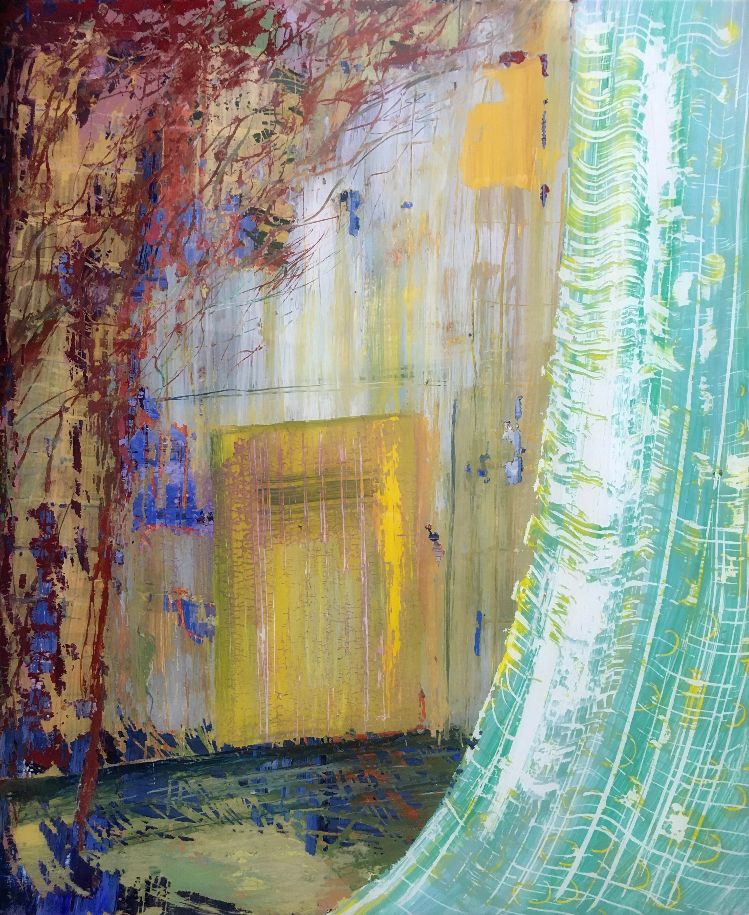 Alte Tür, Acryl hinter Glas, 50 x 60 cm